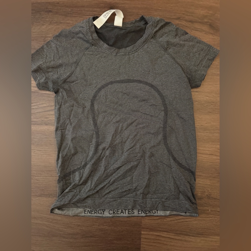 lululemon athletica Black Striped Tee
